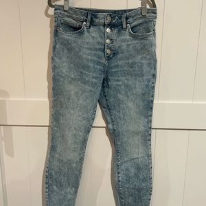 LC Lauren Conrad high rise skinny light acid wash button fly jeans size